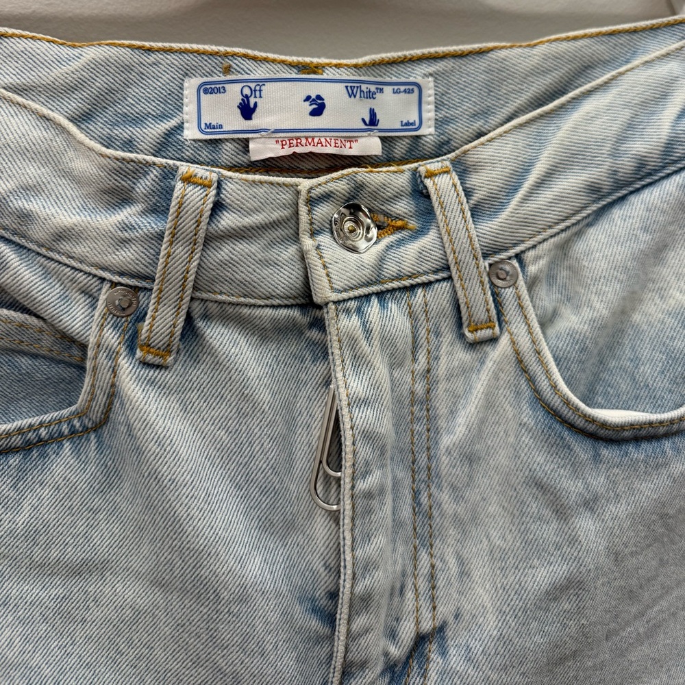 Off White Meteor Cut-Out Light Blue Women's Jeans - Picture 11 of 12